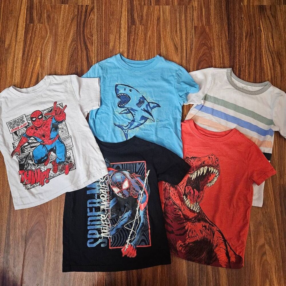 Marvel and Cat & Jack Tees Spiderman Dino and Shark  Boys Size XS
